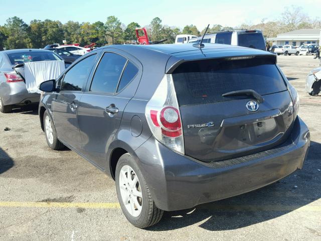 JTDKDTB37C1010495 - 2012 TOYOTA PRIUS C GRAY photo 3