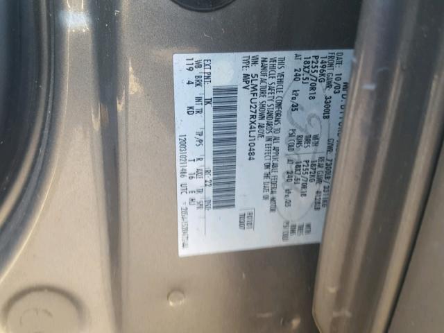 5LMFU27RX4LJ10484 - 2004 LINCOLN NAVIGATOR 绿色 照片 10