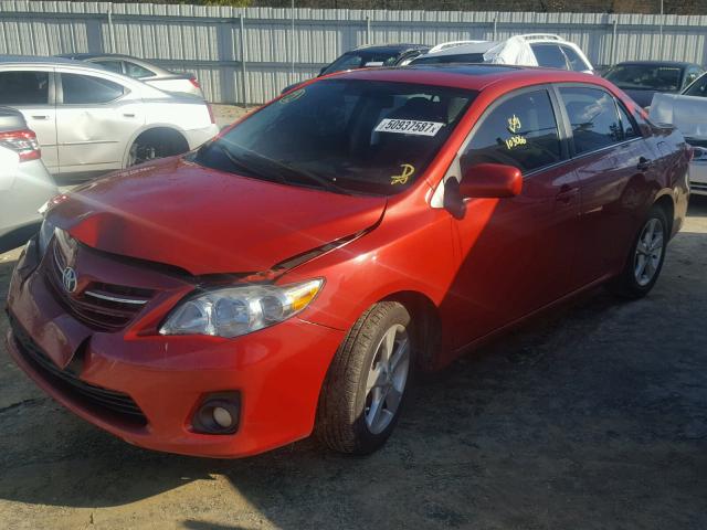 2T1BU4EE4DC953752 - 2013 TOYOTA COROLLA BA RED photo 2