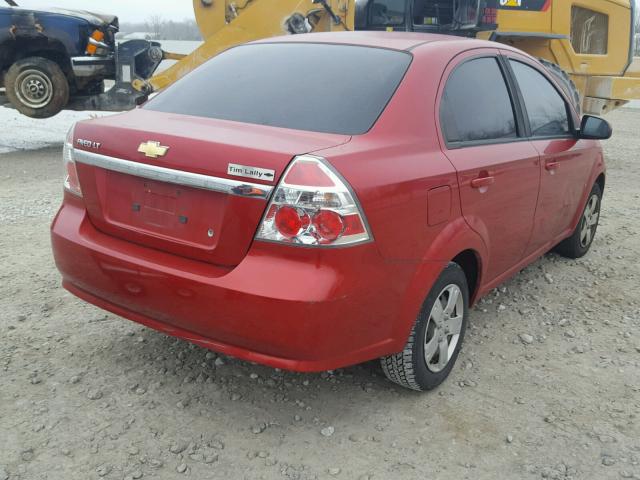 KL1TD56E49B329794 - 2009 CHEVROLET AVEO LS RED photo 4