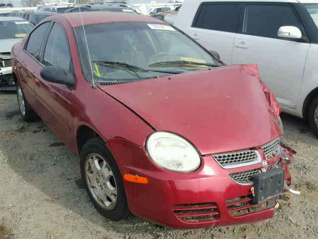 1B3ES56C15D254073 - 2005 DODGE NEON SXT RED photo 1