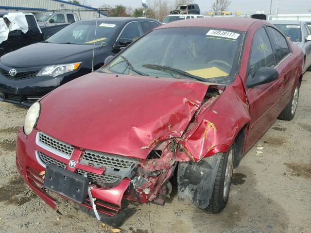 1B3ES56C15D254073 - 2005 DODGE NEON SXT RED photo 2