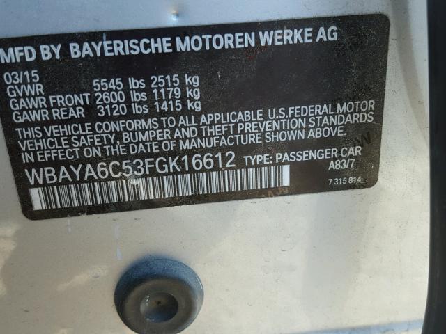 WBAYA6C53FGK16612 - 2015 BMW 740 I SILVER photo 10