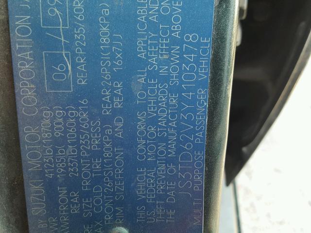 JS3TD62V3Y4103478 - 2000 SUZUKI GRAND VITA GREEN photo 10