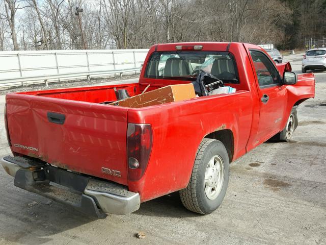 1GTCS148048202678 - 2004 GMC CANYON RED photo 4