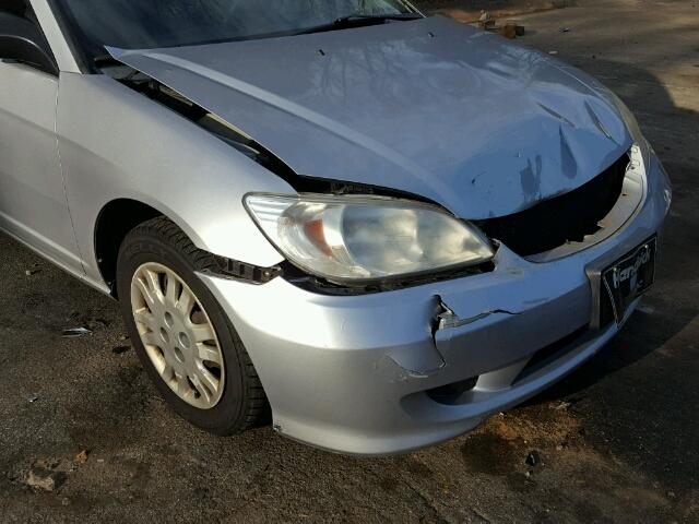 1HGEM22574L003188 - 2004 HONDA CIVIC LX SILVER photo 9