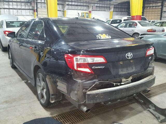 4T1BK1FK3CU004697 - 2012 TOYOTA CAMRY SE BLACK photo 3