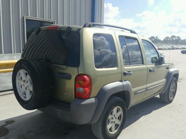 1J4GK48K74W143143 - 2004 JEEP LIBERTY SP GREEN photo 4