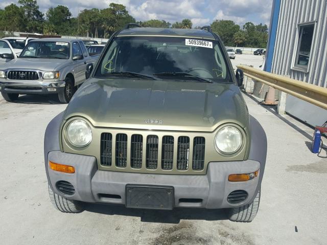 1J4GK48K74W143143 - 2004 JEEP LIBERTY SP GREEN photo 9