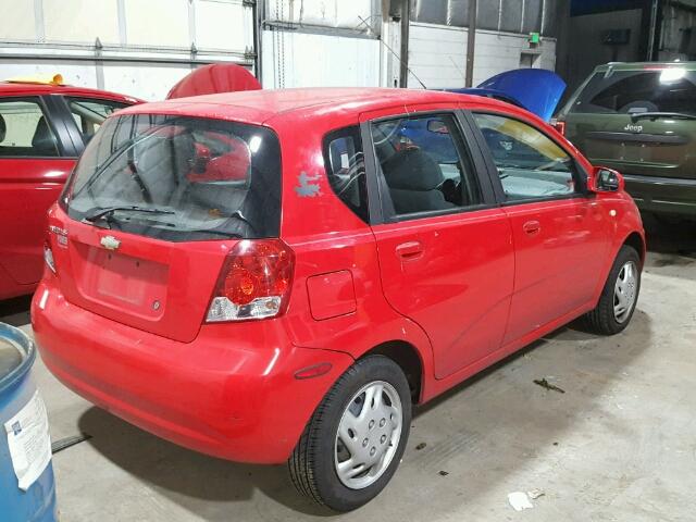 KL1TD62625B316072 - 2005 CHEVROLET AVEO BASE RED photo 4