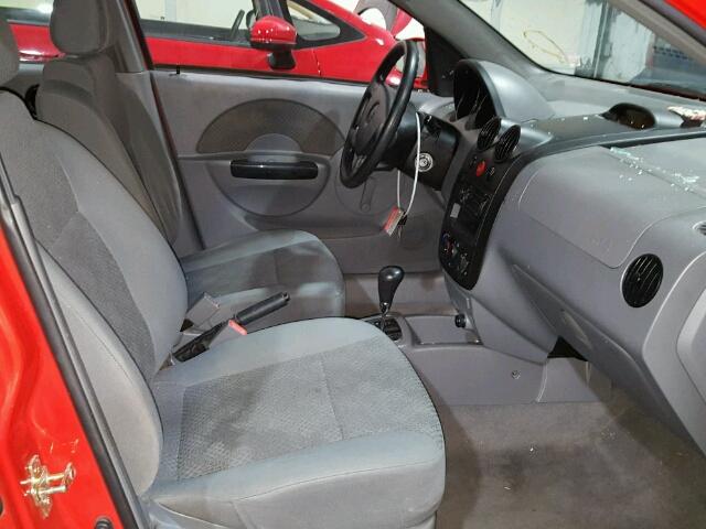 KL1TD62625B316072 - 2005 CHEVROLET AVEO BASE RED photo 5