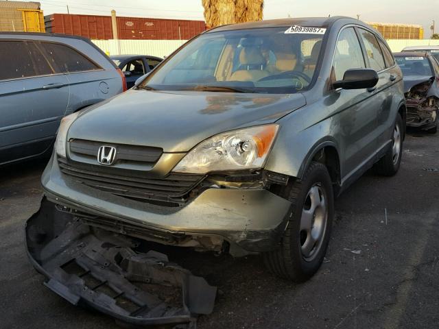 JHLRE38397C055857 - 2007 HONDA CR-V LX GREEN photo 2