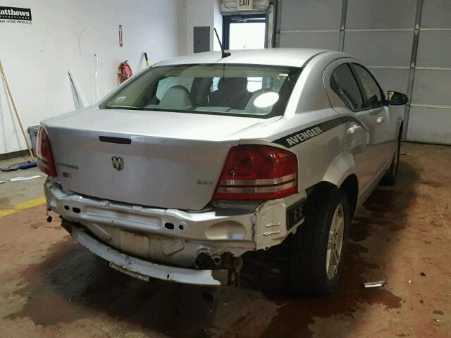 1B3LC56R08N538964 - 2008 DODGE AVENGER SX SILVER photo 4