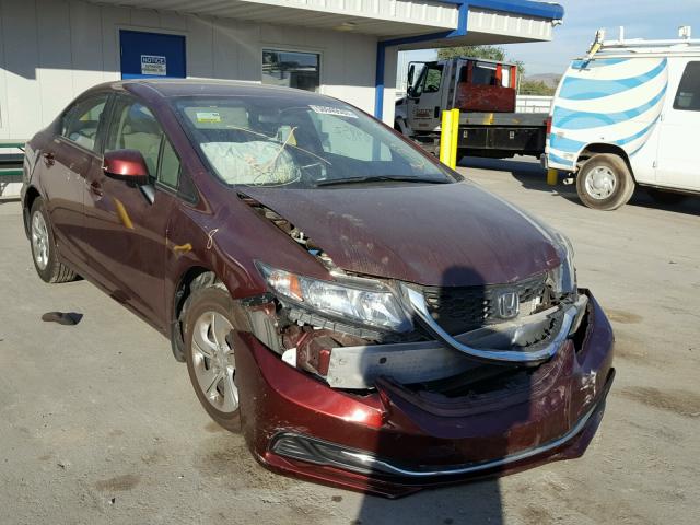 19XFB2F5XDE281451 - 2013 HONDA CIVIC LX MAROON photo 1