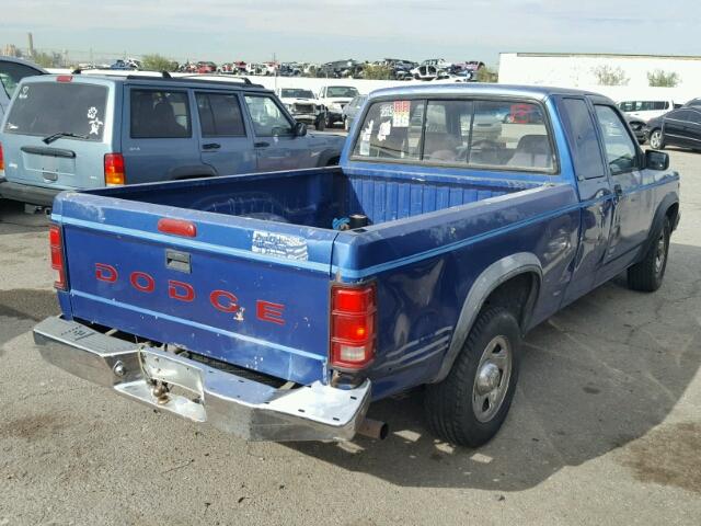 1B7GL23X3RW102090 - 1994 DODGE DAKOTA BLUE photo 4