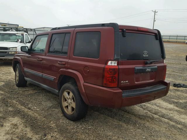 1J8HG48KX7C601252 - 2007 JEEP COMMANDER MAROON photo 3