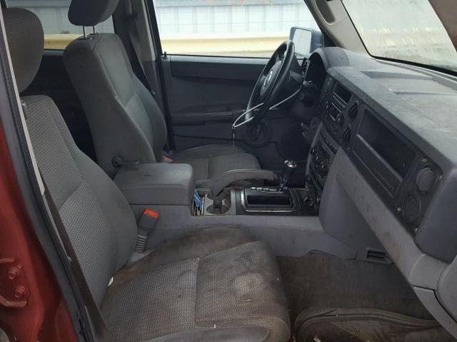 1J8HG48KX7C601252 - 2007 JEEP COMMANDER MAROON photo 5