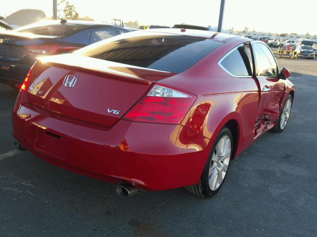 1HGCS22818A013322 - 2008 HONDA ACCORD EXL RED photo 4