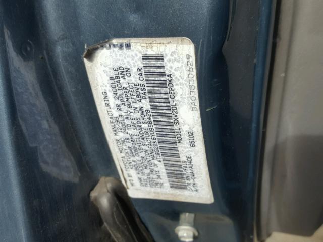 4T1BG22K6YU958428 - 2000 TOYOTA CAMRY CE BLUE photo 10