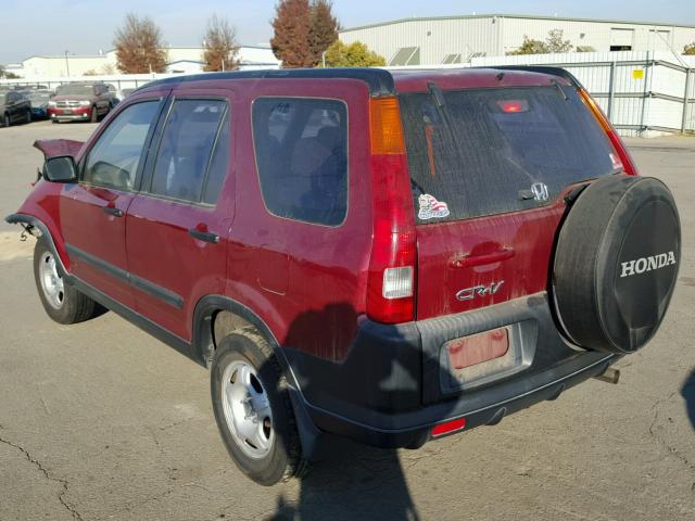 JHLRD68454C009287 - 2004 HONDA CR-V LX RED photo 3