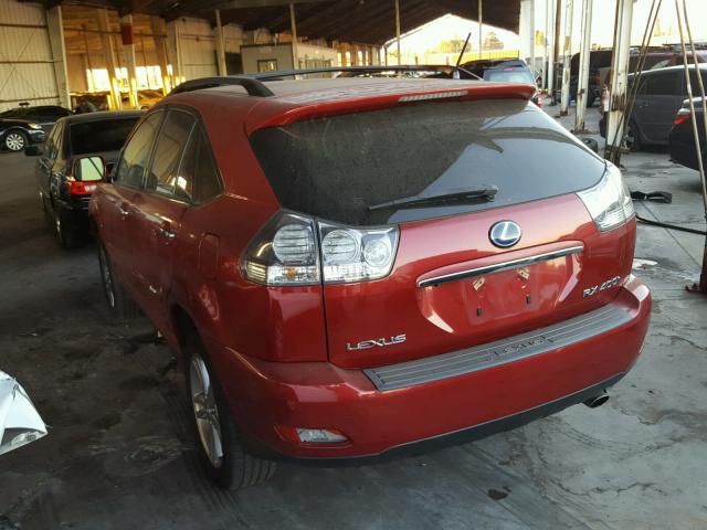 JTJGW31U082010010 - 2008 LEXUS RX 400H RED photo 3