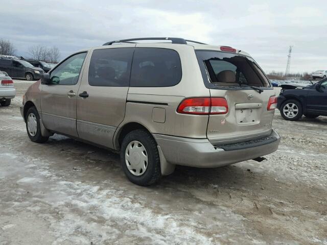 4T3ZF13C42U432123 - 2002 TOYOTA SIENNA LE BEIGE photo 3