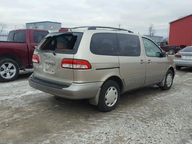 4T3ZF13C42U432123 - 2002 TOYOTA SIENNA LE BEIGE photo 4