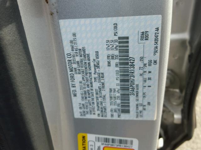 3FA6P0H73FR138427 - 2015 FORD FUSION SE SILVER photo 10