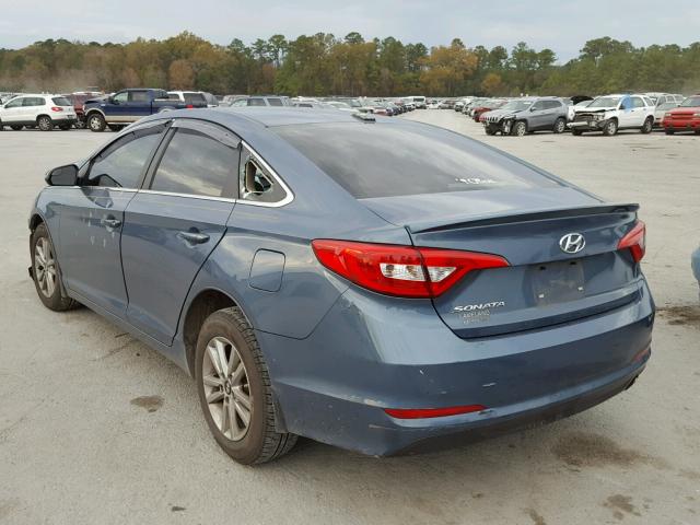 5NPE24AF4FH142888 - 2015 HYUNDAI SONATA SE BLUE photo 3