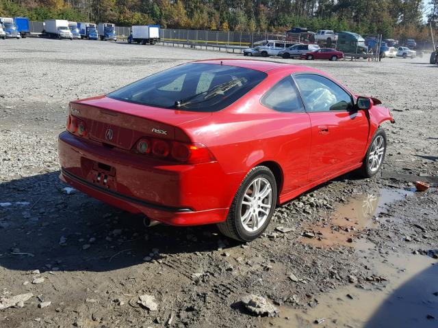 JH4DC54885S014261 - 2005 ACURA RSX RED photo 4