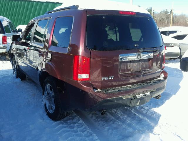 5FNYF4H43DB041892 - 2013 HONDA PILOT EX MAROON photo 3