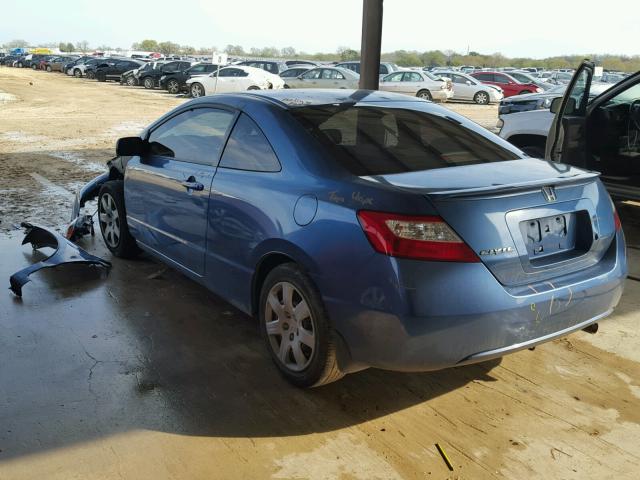 2HGFG11668H500784 - 2008 HONDA CIVIC LX BLUE photo 3