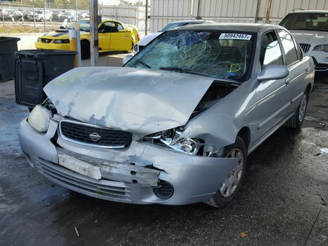 3N1CB51D42L666423 - 2002 NISSAN SENTRA XE SILVER photo 2