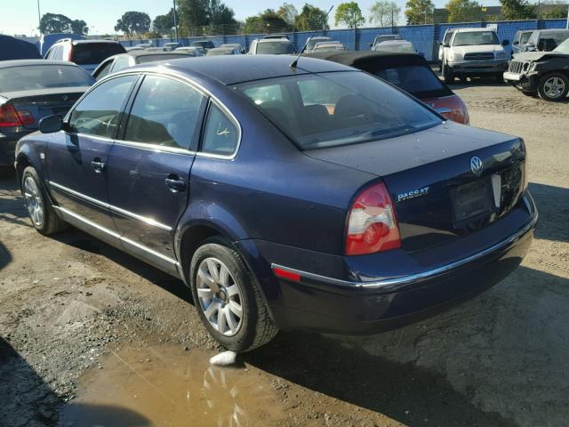 WVWPD63B32P063185 - 2002 VOLKSWAGEN PASSAT GLS BLUE photo 3