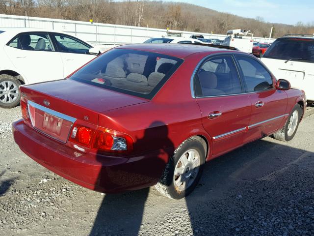 KNAGD126545325775 - 2004 KIA OPTIMA LX MAROON photo 4