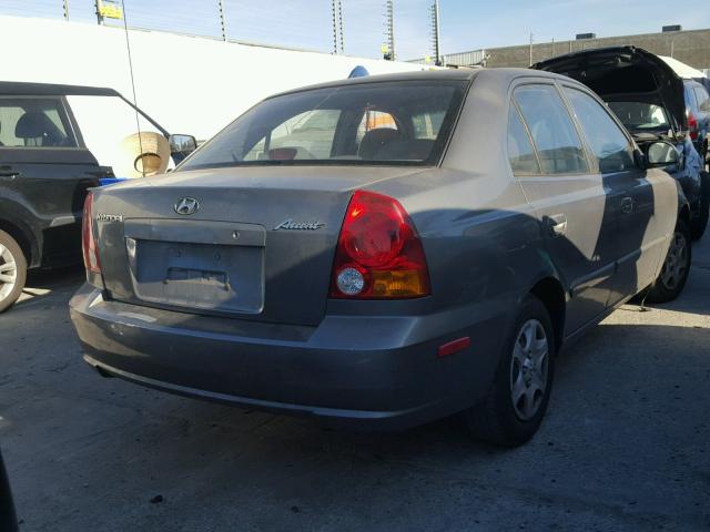 KMHCG45C44U515418 - 2004 HYUNDAI ACCENT GL CHARCOAL photo 4