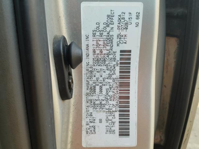 5TDBA22C94S025281 - 2004 TOYOTA SIENNA XLE SILVER photo 10