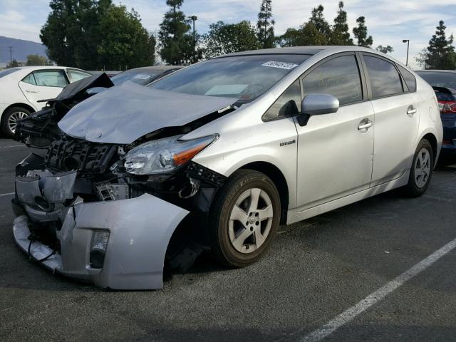 JTDKN3DU2B1428318 - 2011 TOYOTA PRIUS SILVER photo 2