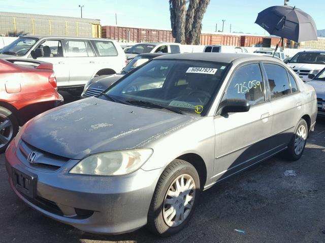 2HGES16514H515357 - 2004 HONDA CIVIC LX GRAY photo 2