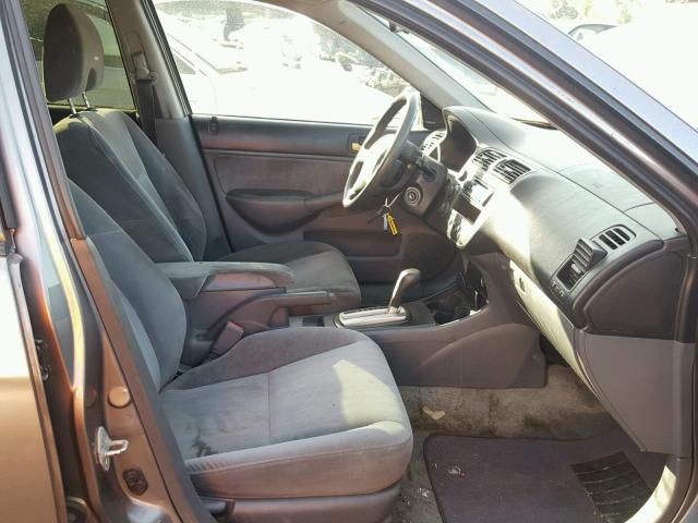 2HGES16514H515357 - 2004 HONDA CIVIC LX GRAY photo 5