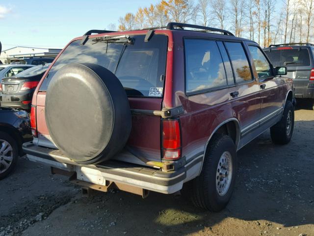 1GNDT13W9P2153075 - 1993 CHEVROLET BLAZER S10 BURGUNDY photo 4