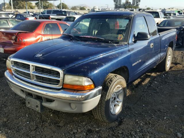 1B7GL22N01S236843 - 2001 DODGE DAKOTA BLUE photo 2