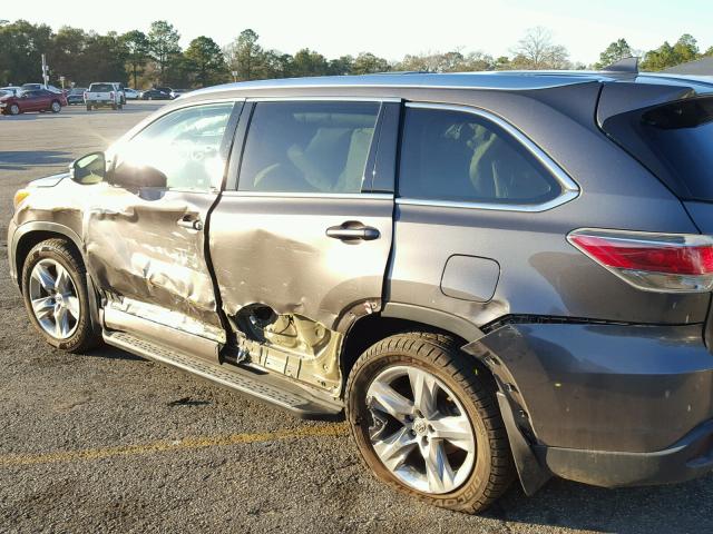 5TDYKRFH4ES004863 - 2014 TOYOTA HIGHLANDER GRAY photo 9