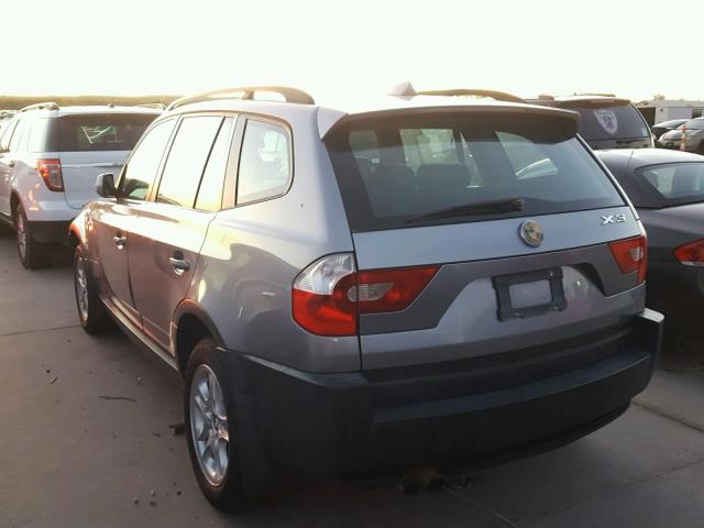 WBXPA73444WB26406 - 2004 BMW X3 2.5I GRAY photo 3