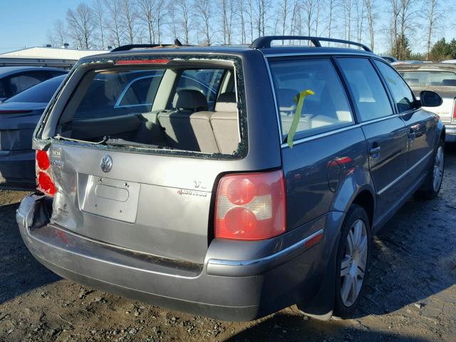 WVWYU63B15E103378 - 2005 VOLKSWAGEN PASSAT GLX GRAY photo 4