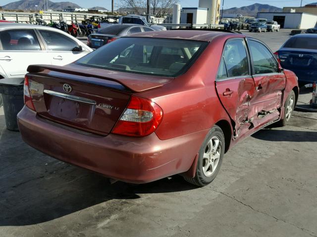 4T1BE32K22U003094 - 2002 TOYOTA CAMRY LE MAROON photo 4