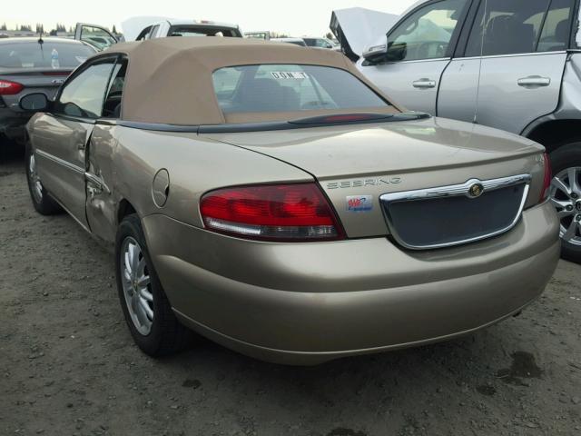 1C3EL55R62N248085 - 2002 CHRYSLER SEBRING LX GOLD photo 3