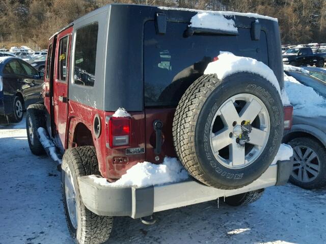 1J4GA59199L766545 - 2009 JEEP WRANGLER U BURGUNDY photo 3