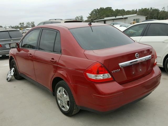 3N1BC11E29L408745 - 2009 NISSAN VERSA S RED photo 3