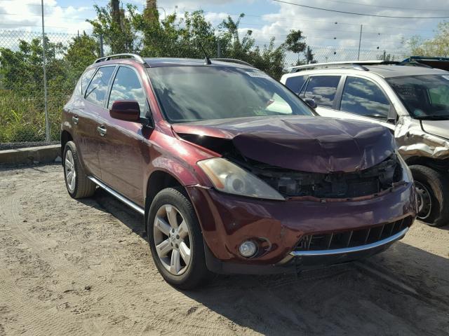 JN8AZU8TX6W418746 - 2006 NISSAN MURANO SL MAROON photo 1